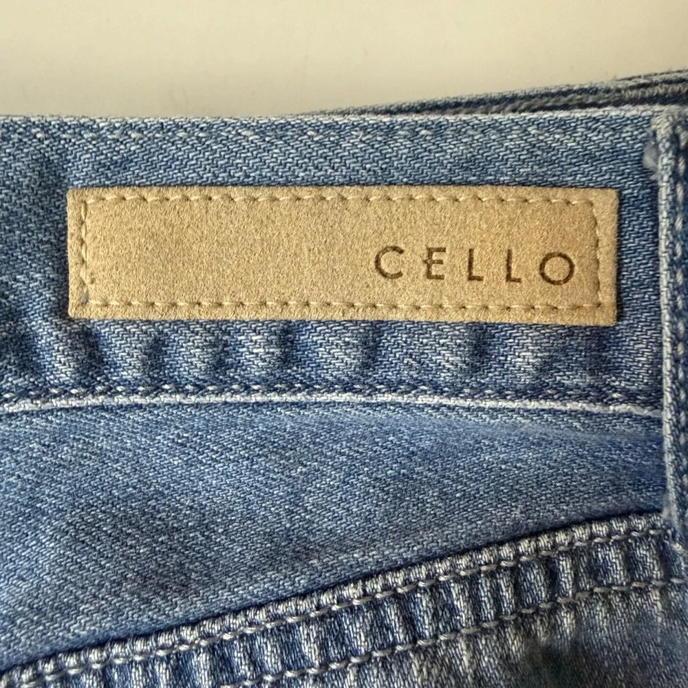 Cello Cargo Wide Leg Jeans Womens 13 Light Wash High Rise Carpenter Denim 31x31